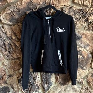 PINK Victoria's Secret Black Hoodie with White Logo
